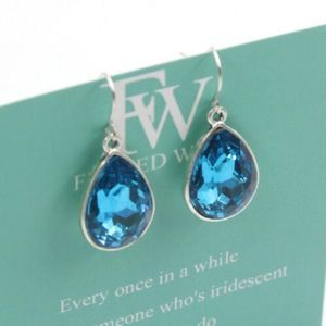 Swiss Blue Faceted Gemstones in 925 Sterling Silver Plated Earrings
